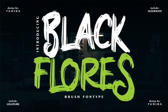 Black Flores: A Rugged, Handcrafted Display Font for Makers